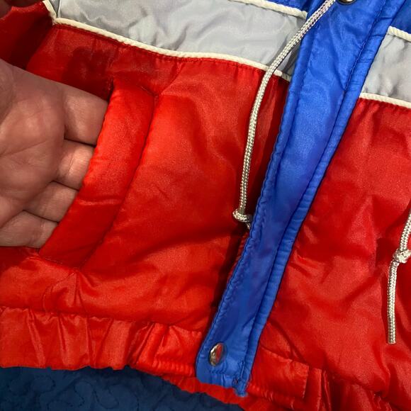 VIntage Sears Baby Hooded Puffer jacket Size Small 12m 70's 80's - Picture 3 of 12